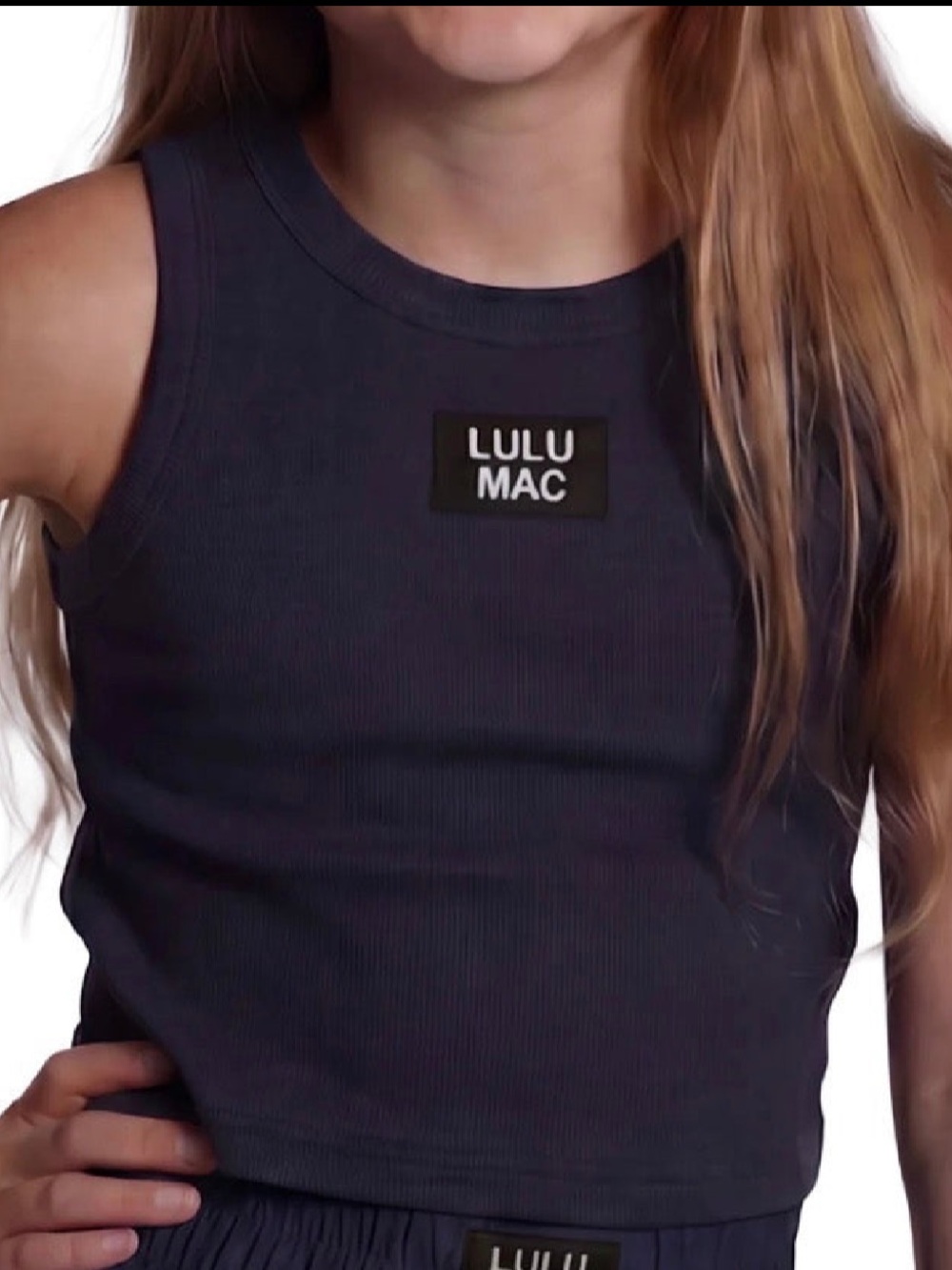 Lulu Mac Navy Youth Solid Tank Top